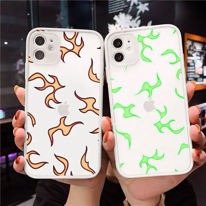 

Blue Flame Fire Phone Case Clear matte transparent For white iPhone 7 8 x xs xr 11 12 pro plus max mini Funda