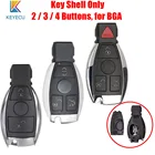 Чехол для автомобильного ключа KEYECU, 2, 3, 4 кнопки, для моделей Mercedes Benz BGA, один держатель батареи
