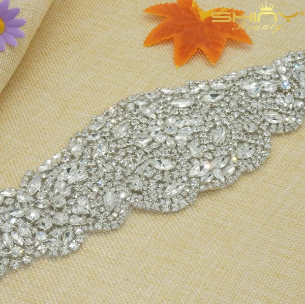 Свадебные аксессуары ремни свадебное платье пояс с Стразы Bling Свадебные створки кристалл аппликация Стразы Свадебная отделка - Цвет: RA117