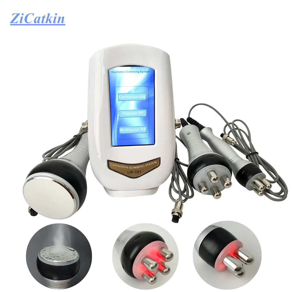 ZiCatkin-máquina de cavitación 40K ultrasónica para adelgazamiento corporal, masaje Facial, radiofrecuencia, estiramiento Facial, herramienta para el cuidado de la piel