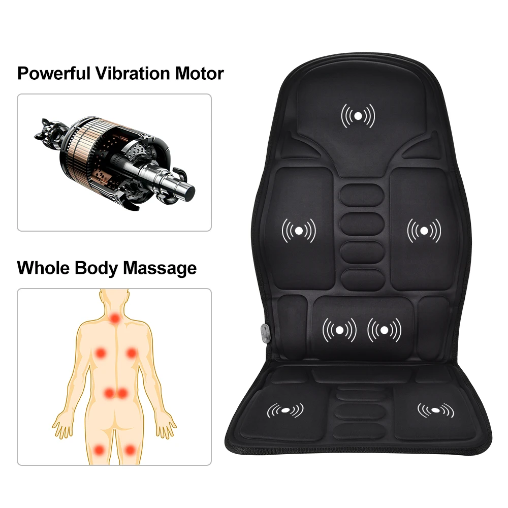 barato Massagem Cadeira Cussion Almofada De Assento Volta Massageador Elétrico Aquecimento Vibratório Para O Escritório Em Casa Do Carro Lombar Pescoço Alívio Da Dor Massagem