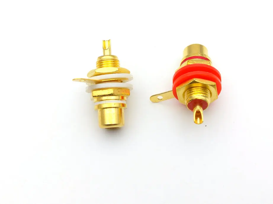 100 шт. Позолоченные гнездовые разъемы RCA для монтажа на панели гнездо шасси