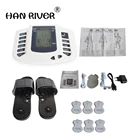 Электрический стимулятор для всего тела, расслабляющий мышечный массажер, импульсный акупунктурный терапевтический тапочки + 6 электродных подушечек