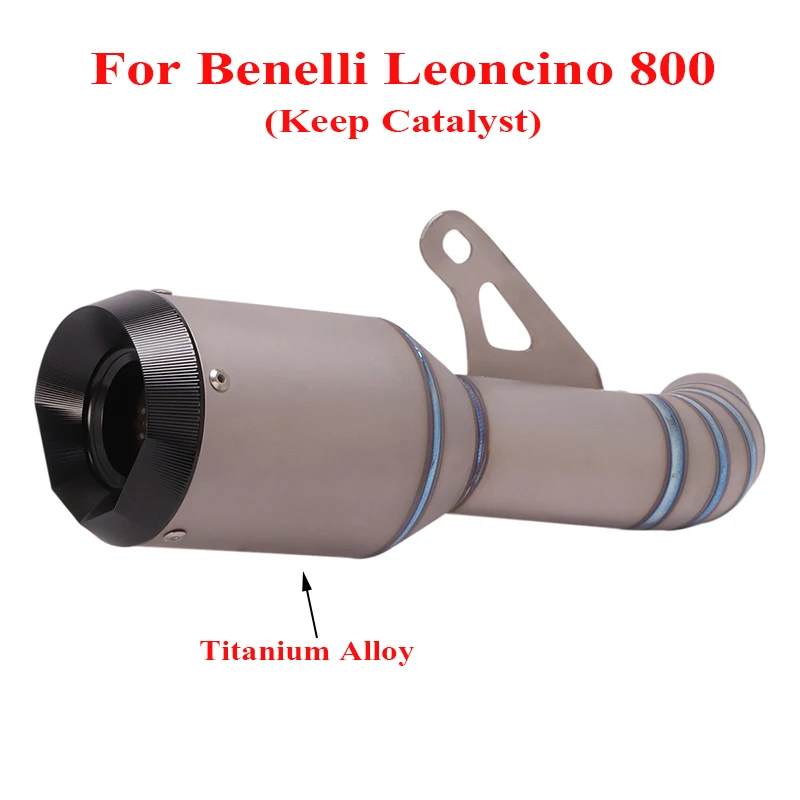 

Motorcycle Titanium Alloy Exhaust Silencer Muffler Pipe Escape Tail Pipe Replace Catalyst Pipe for Benelli Leoncino 800