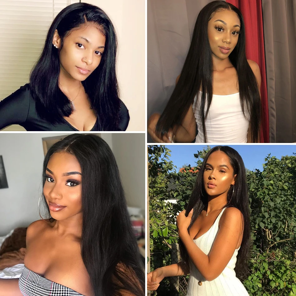 

Malaysia Straight 13x4 Lace Front Human Hair Wigs For Women 32 30 Inch 150 Density Pre Plucked Remy 4x4 Lace Closure Wig
