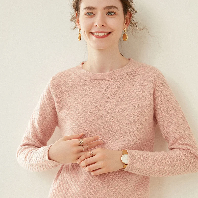 

SHZQ Autumn and Winter New Fashion Australian Wool Pullover Bottoming Sweater Women's Warmth