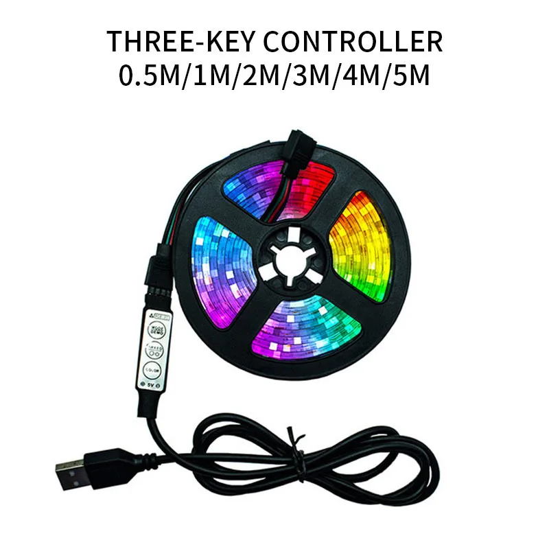 

3/24 Key USB LED Strip Light For Room Decor Bluetooth TV Backlight Light Belt RGB Color Changing Lighting Lamp Light For TV