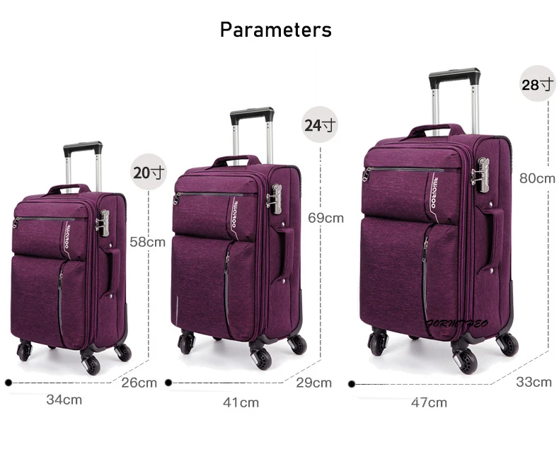 Carrylove 2" 24" 2" дюймов мягкий водонепроницаемый чехол на колесиках для путешествий 3 штуки набор дорожных чемоданов на колесиках