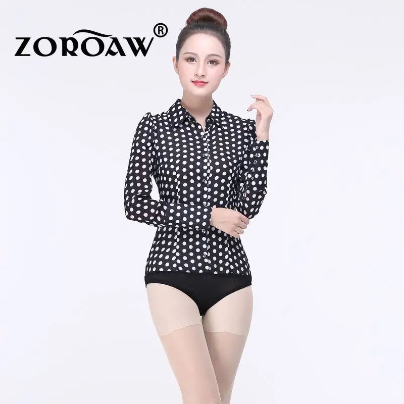 

2019 fashion hot spot vintage chiffon polka dot shirt S M L XL