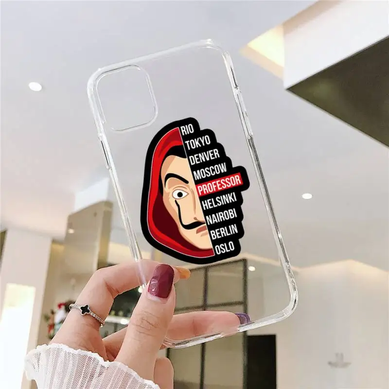 

Money Heist House La Casa de papel Phone Case Transparent for iPhone 6 7 8 11 12 s mini pro X XS XR MAX Plus SE cover funda