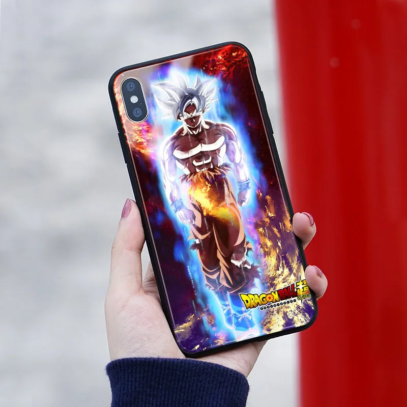 Goku ультра инстинкт Драконий жемчуг стеклянный Мягкий силиконовый чехол для телефона чехол для iPhone 6 6s 7 8 Plus X XR XS 11 Pro MAX