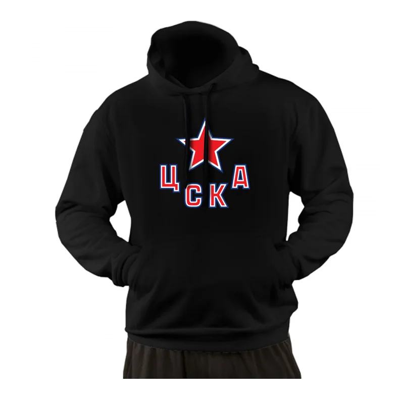 

CSKA Хлопковая толстовка с капюшоном с логотипом хоккейной команды KHL