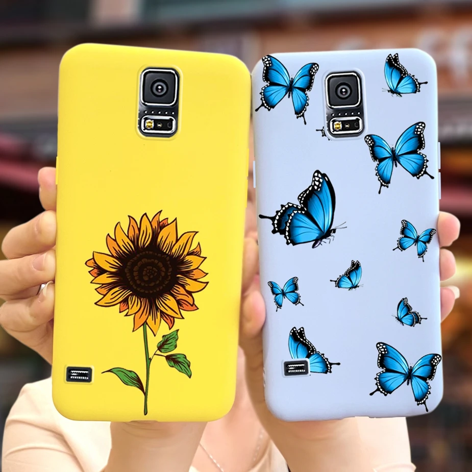 Стильный чехол с подсолнухом для Samsung Galaxy S5 G900F G900I мягкая тонкая задняя крышка S 5