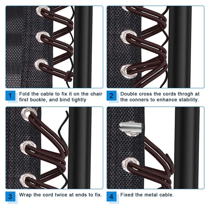 

Recliner Replacement Elastic Cord Repair Tool for Zero Gravity Chair, Lounge Chair and Bungee Chair, 4 Pack Brown