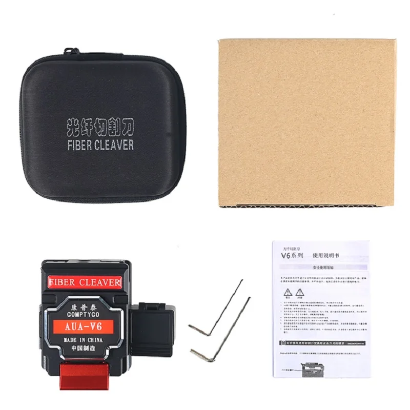 

COMPTYCO high precision AUA-V6 Fiber cleaver FTTH tool fiber fusion machine hot melt knife 16 surface blade with waste fiber box