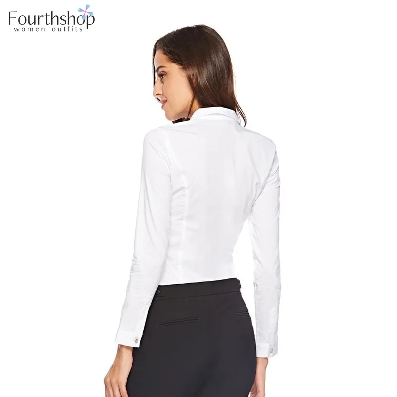 Модные женские боди офисная Дамская Рабочая форма с длинным рукавом рубашка