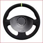 Чехол на руль из черной замши для Renault Megane 2 2003-2008 Kangoo 2008-2012 Scenic 2 2003-2009