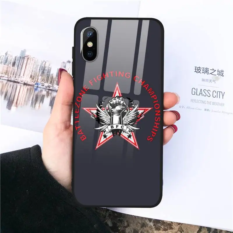 

Design The Mma Logo Phone Case Tempered glass For iphone 11 12 PRO MAX X XS XR 5C 6 6S 7 8 plus