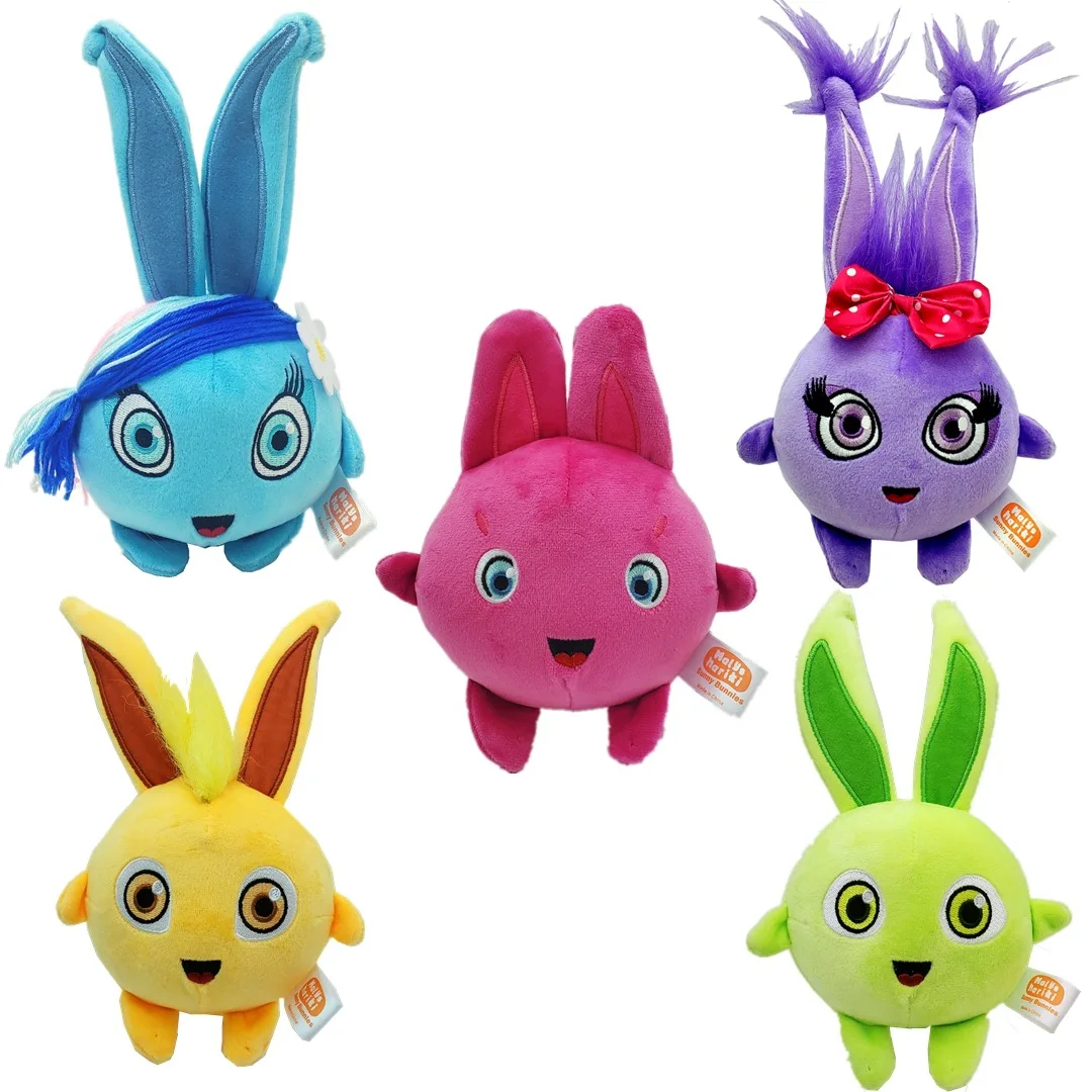 

5PCS Cute Sunny Bunnies Toy Stuffed Animal Rabbit Plush Soft Cute Pillow Cartoon Cushion Birthday Gifts For Kid Girl Boy