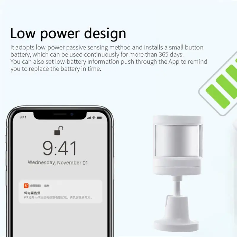 

PIR Sensor With Foot Stand Smart Human Body Sensor Motion Detection Movement Detect for Tuya Zigbee 3.0 Home Office