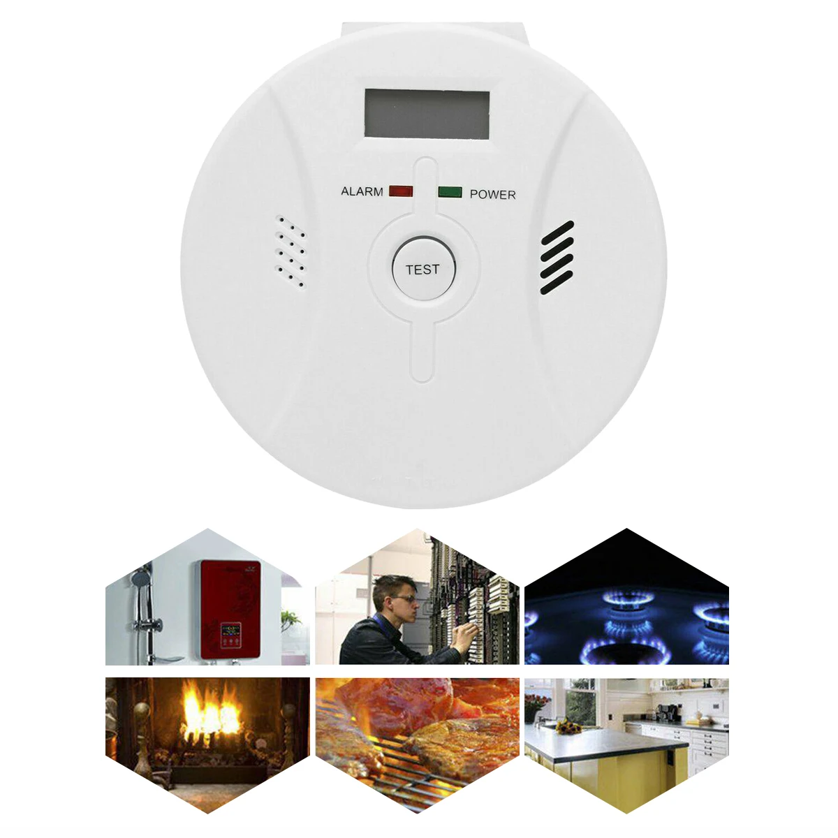 Высокочувствительный детектор угарного газа и Дымовая пожарная сигнализация с