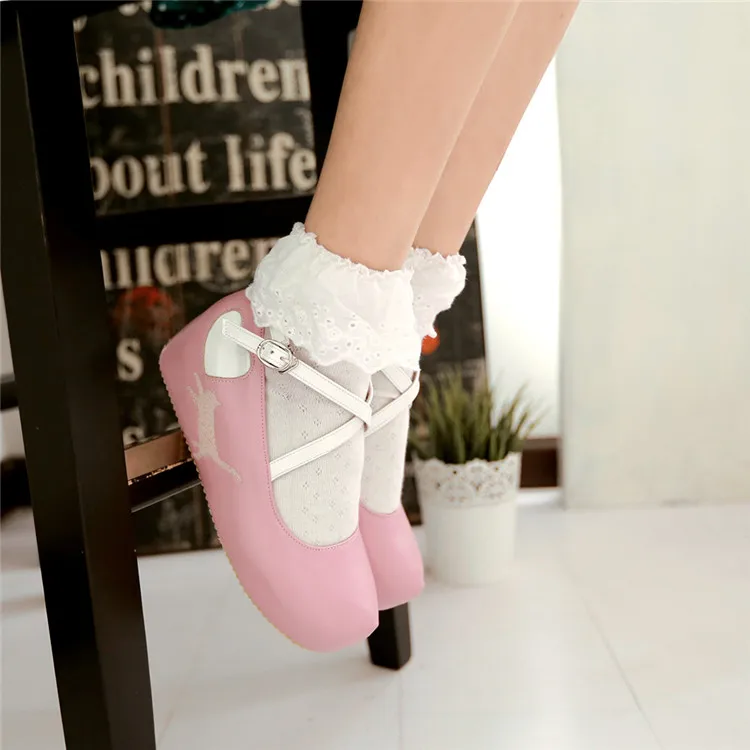Японская Милая повседневная обувь в стиле &quotЛолита&quot женские туфли с круглым