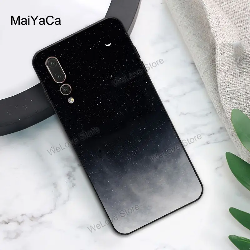 Чехол MaiYaCa с синими облаками лунами космической луной светящийся чехол для Huawei P30