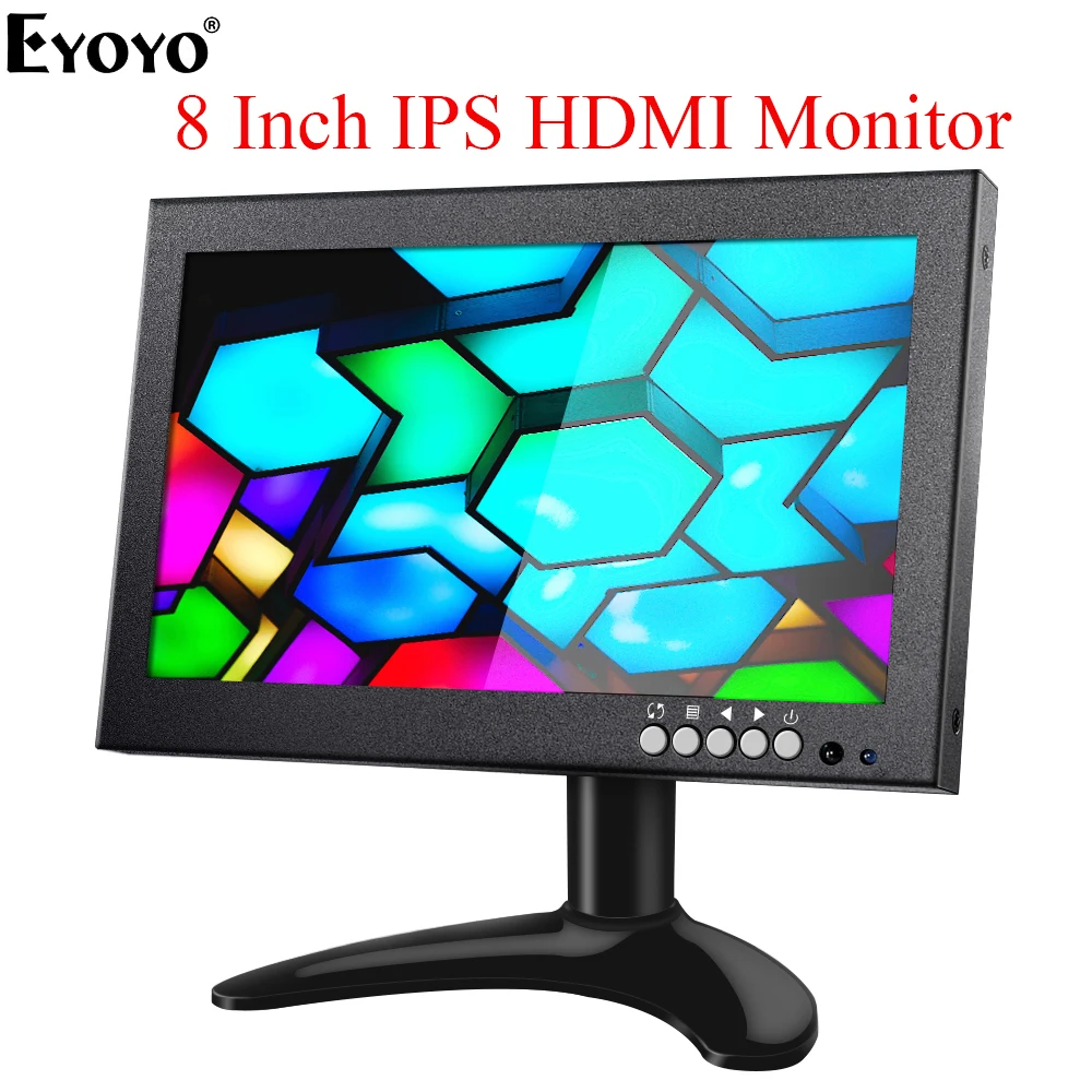 

Eyoyo EM08G 8 дюймов HDMI маленького монитора 1280X720 IPS Дисплей компьютер PC ЖК-дисплей Экран с VGA AV BNC для ПК ТВ система видеонаблюдения Камера безопасн...