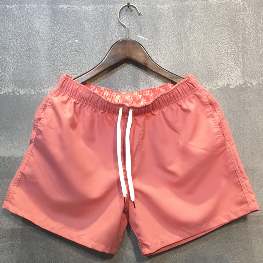 

2021 Summer New Mens Swimsuit Beach Quick Drying Trunks For Men Swimwear Surf Board Shorts Large Size Solid Color Shorts