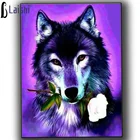 Камни в форме ромба и круглый дрель Алмазная вышивка возникла Роза в волк с открытым носком Алмазная Живопись Вышивка крестом, мозаичный Декор подарок