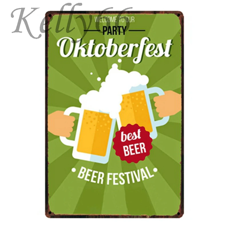

[ Kelly66 ] Party Best Beer Festival Metal Sign Tin Poster Home Decor Bar Wall Art Painting 20*30 CM Size y-1655
