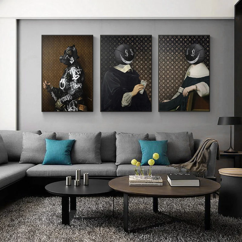 Роскошная живопись семейный дворец в маске ВИНТАЖНЫЙ ПЛАКАТ доллар человек