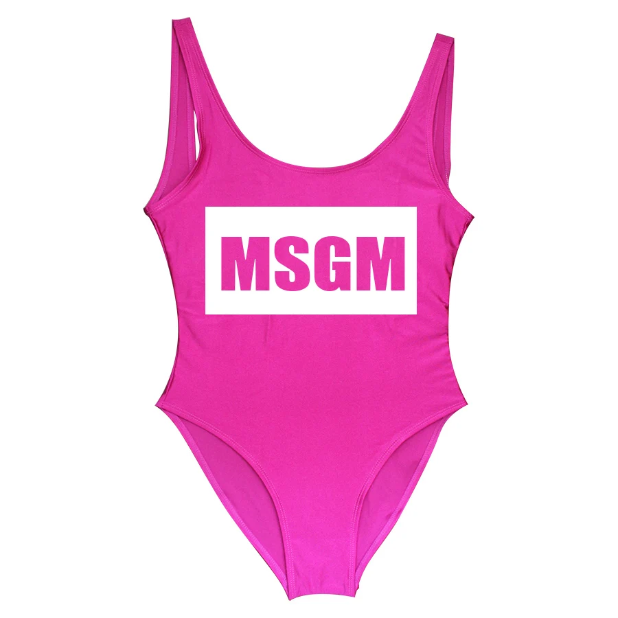 Цельный купальник MsgM спереди и сзади купальный костюм с принтом боди пляжная