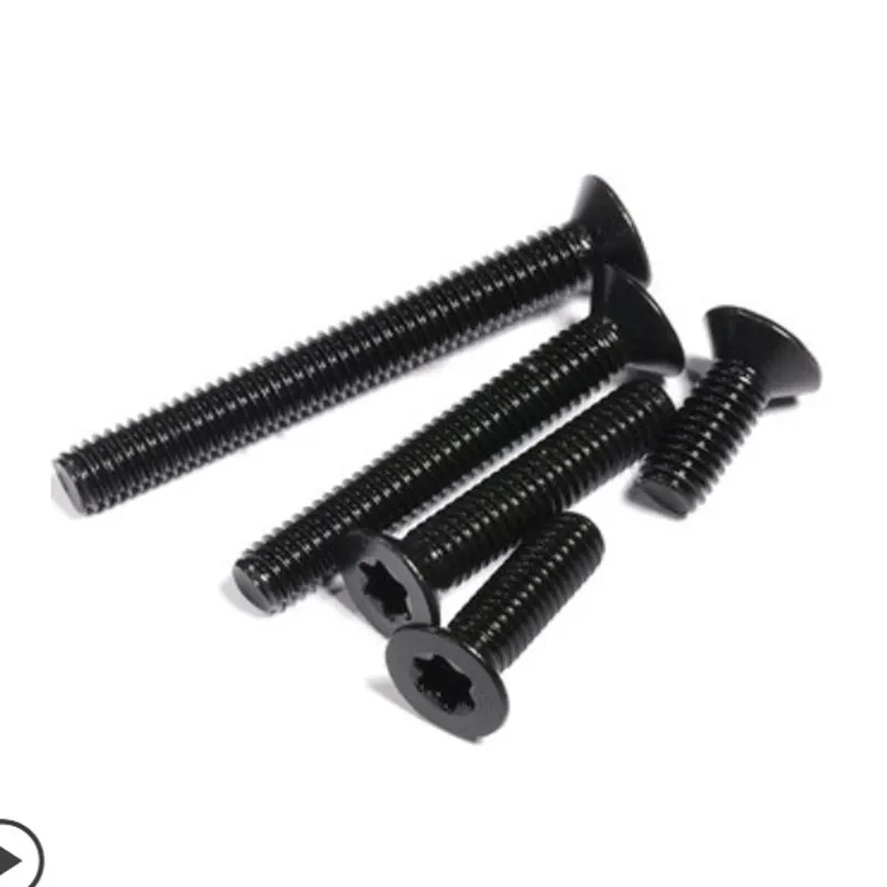 Винт шестилепестковый Torx из черной стали M1.6 M2 M2.5 M3 M4 M5 M6 винт с плоской потайной