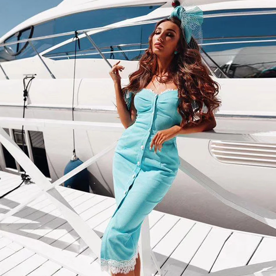 Женское облегающее платье на бретелях ADYCE Клубное вечернее знаменитости без