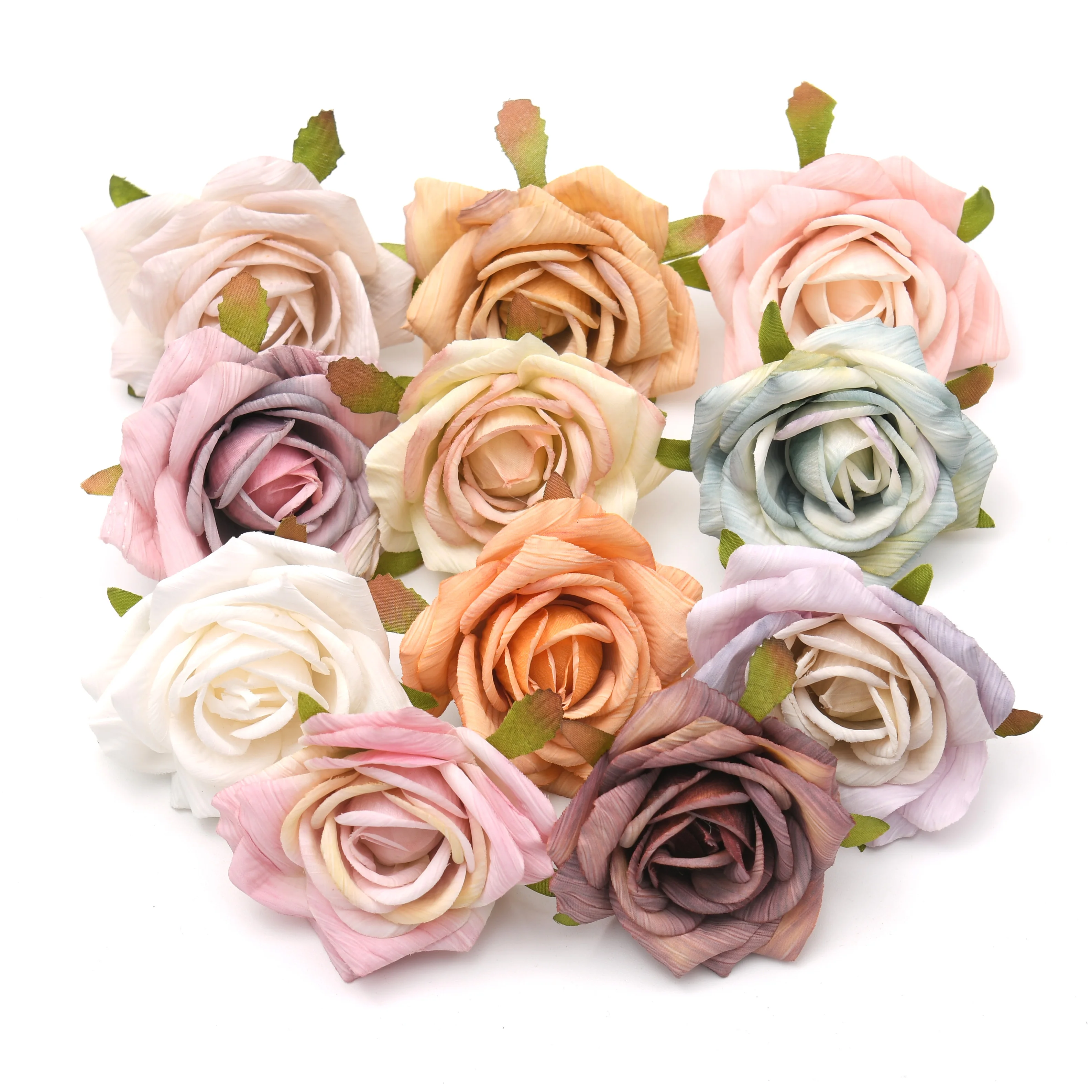 

10pcs 6cm-7cm Artificial Rose of Silk Flower Heads For Wedding Decoration DIY Wreath Gift Box Scrapbooking Craft Fake Flowers