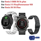 Металлический браслет из нержавеющей стали для Garmin Fenix 6S 6 6X Pro5 5S5X Plus945 20 22 26 мм, ремешок Fenix 7 7X, ремешок для часов QuickFit
