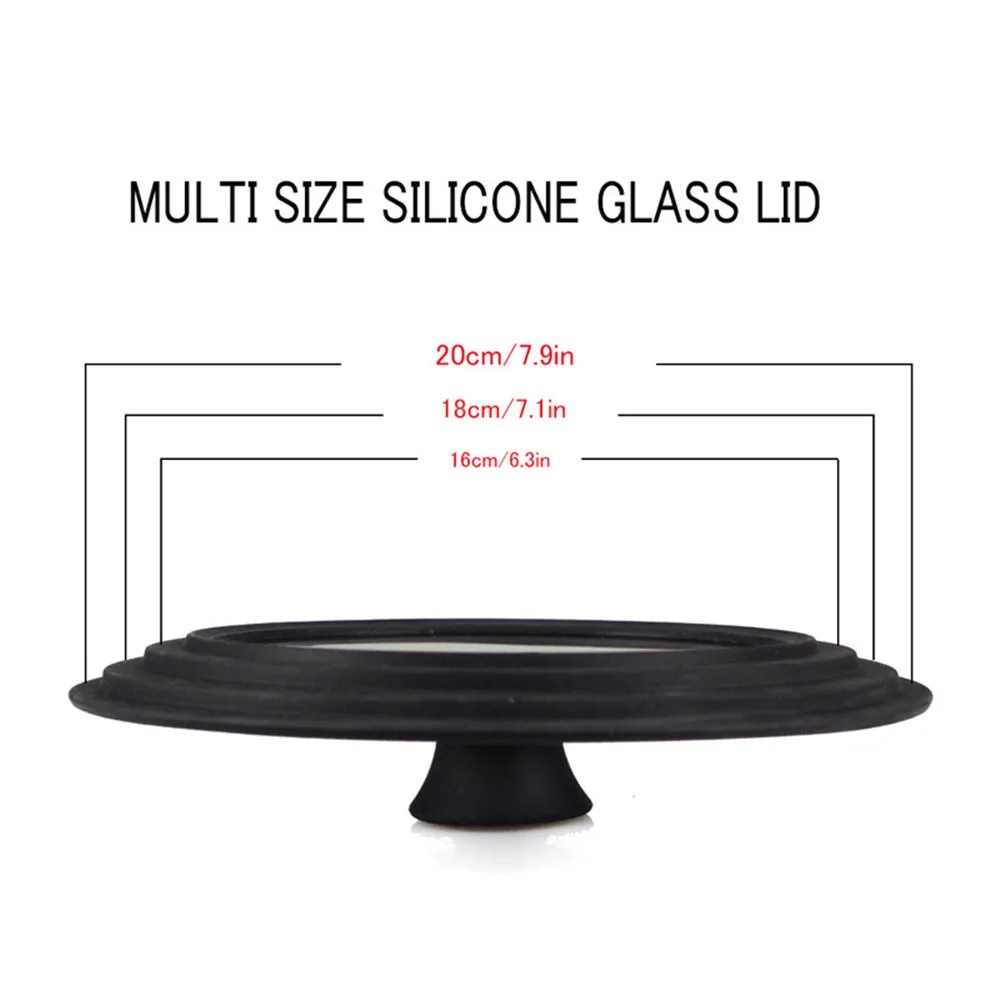 

28-30-32cm Frying Pan with Lid Glass Lid Wok Pan Lids Cover for Frying Pan Covers Glass Round Pan Lid Silicone Glass Pan Covers