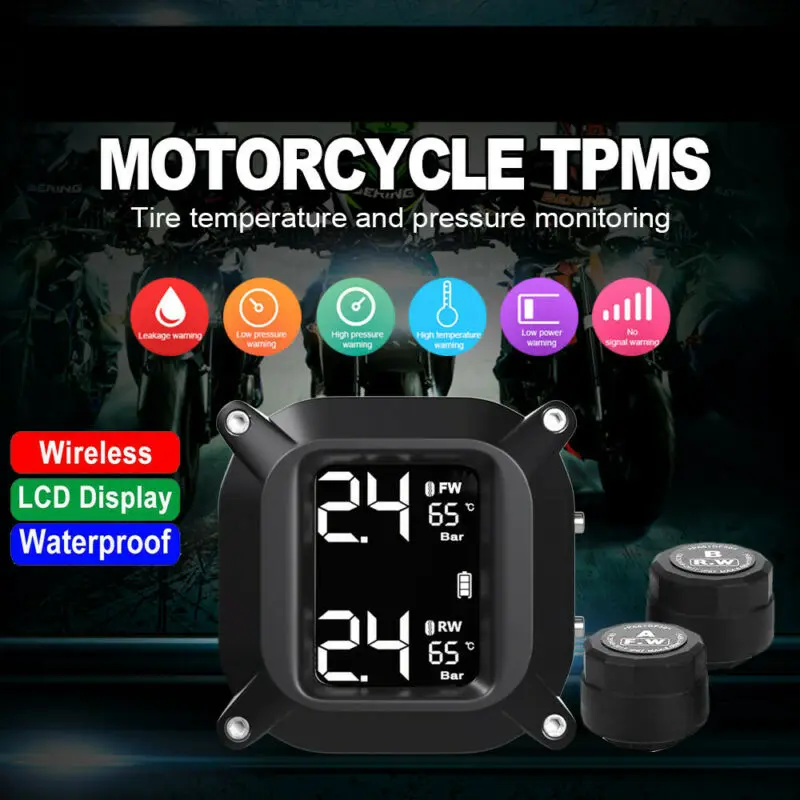 

TPMS Tire Pressure W/ 2 External Sensors Beautiful Accessory Replacement