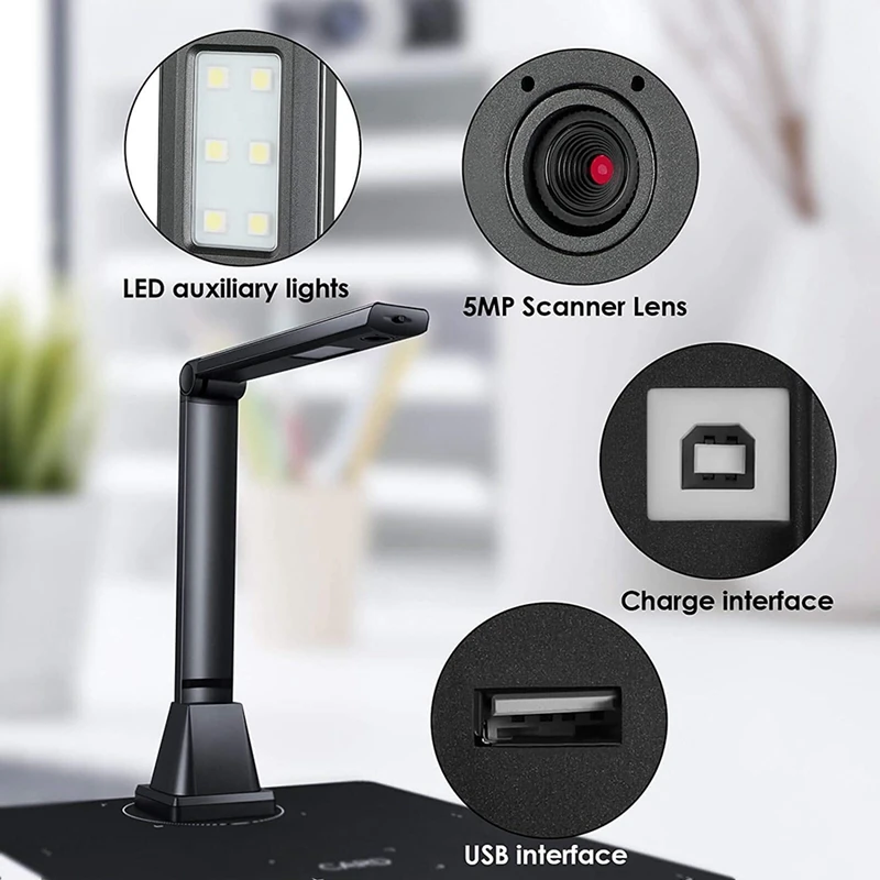 Notebook Computer Document Camera A4 Format OCR Function LED Light Suitable for Long-Distance Learning in the Classroom | Компьютеры и