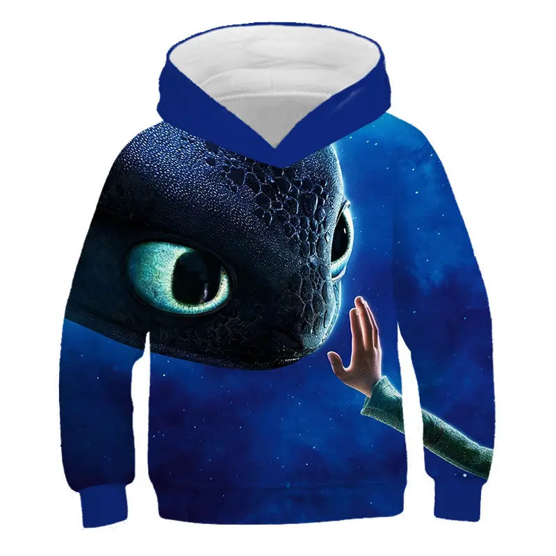 Детский свитер с капюшоном пуловер драконом Одежда для мальчиков и девочек
