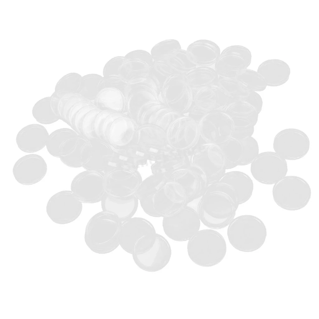 Pack of 200 Coin Capsule Protect Holder Case Transparent Supplies Waterproof Containers Box Collection Storage | Дом и сад