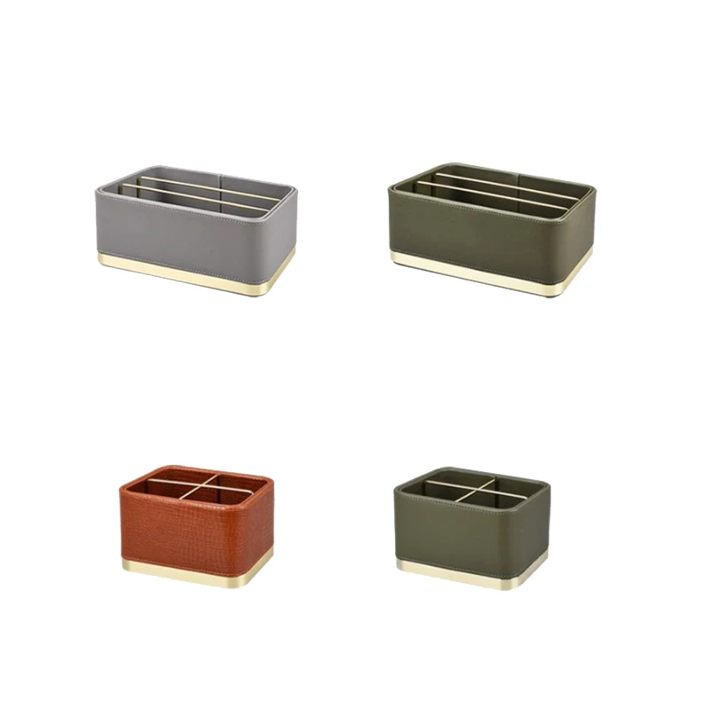 

Light Luxury Leather Storage Box Desktop Porch Compartment Leather Tray Key Debris Sorting Box