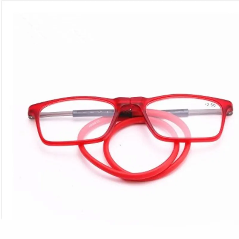 Square Red GLAUSA, магнитная круглая квадратная оправа, Холтер, очки для чтения, для женщин и мужчин, портативные Висячие на шее, очки для пресбиопии, очки для пожилых - Цвет оправы: Square Red