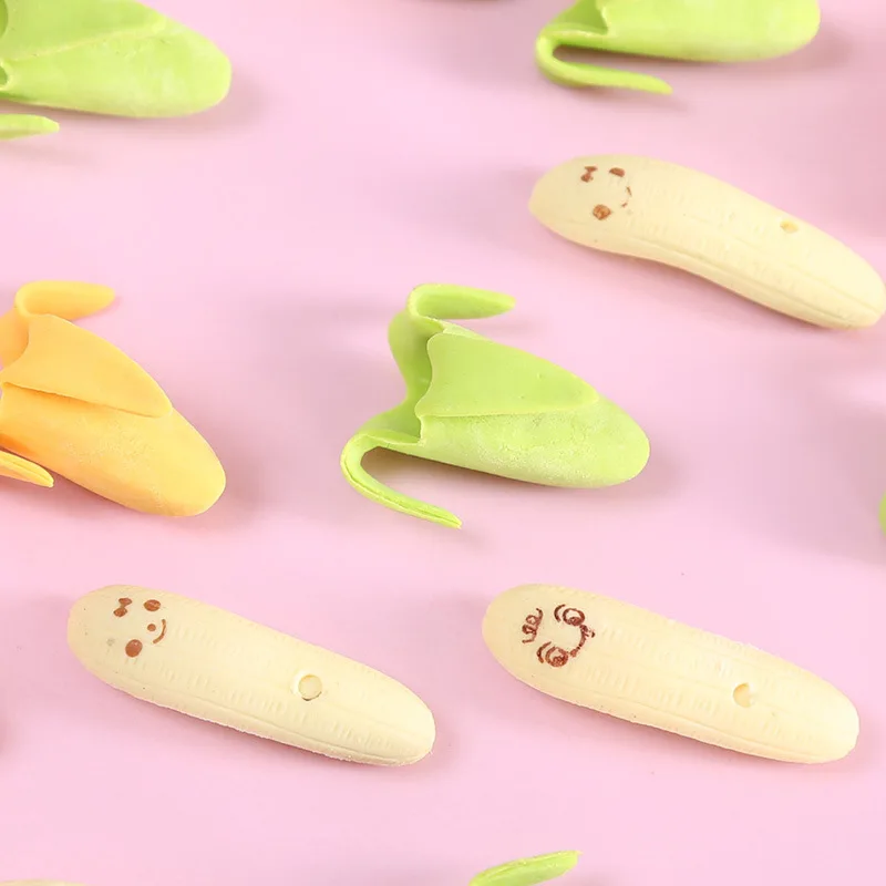 10 шт. ластики в форме бананов резиновые Apple Pencil стирания с изображением забавных