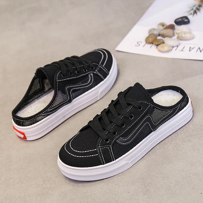 Кеды женские с открытой спиной повседневные кроссовки на плоской подошве