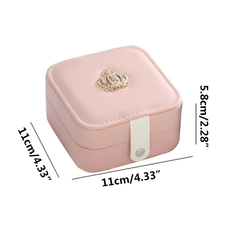 

Portable Travel Leather Jewelry Organizer Display Earrings Rings Necklace Storage Case Jewellery Box for Women Girls