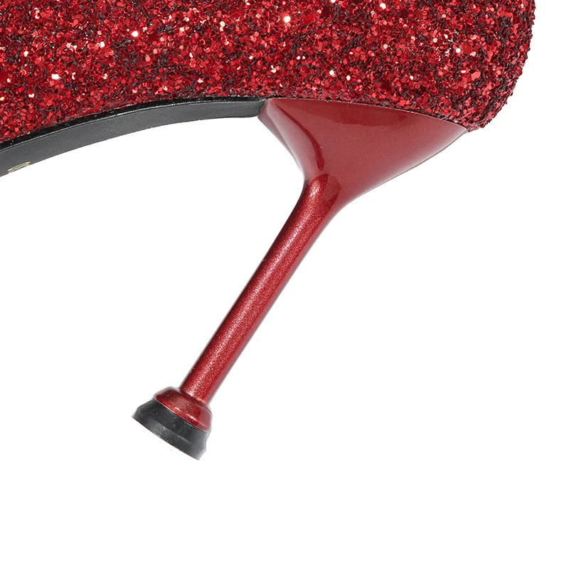 Новинка 2019 года женские пикантные туфли лодочки блестящие с блестками на высоком