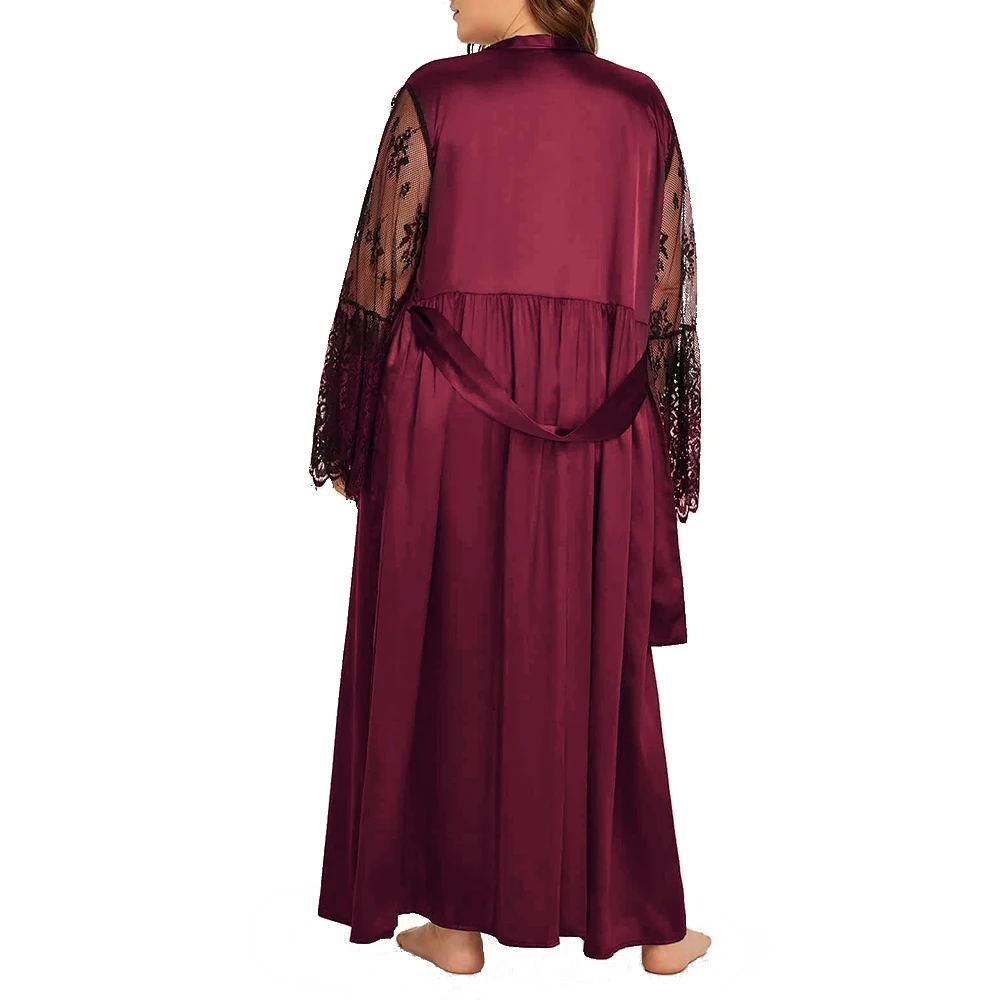 

New Silk Kimono Robe Bathrobe Women Silk Robes Sexy Satin Ladies Dressing Gowns Attractive Chemise Charming Nightgown Sleepwear