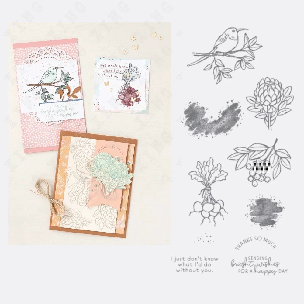 

2022 Spring Newest Garden Bird Crops Metal Cut Embossing Dies and Stamps Handmade Diy Card Scrapbook Christmas Gift Decoration